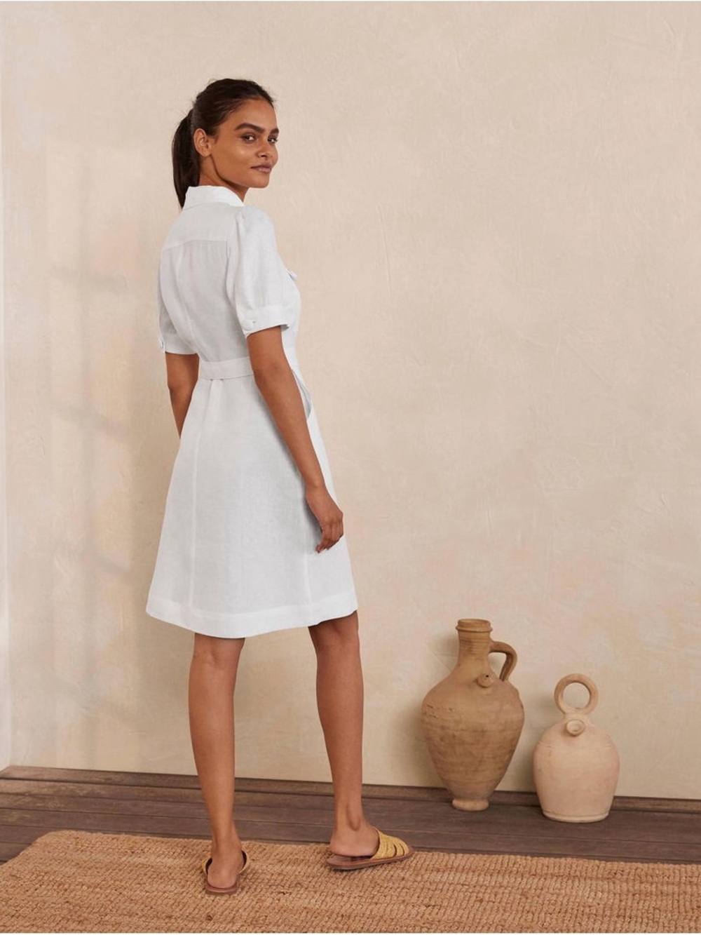 Boden Carrie Linen Shirt Dress, Size 10L - Picture 11 of 12